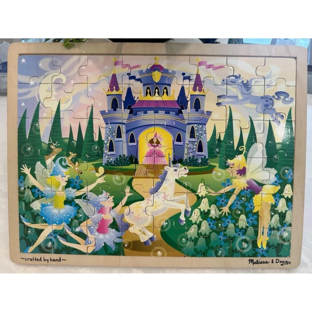 Melissa & Doug Fairy Fantasy Wooden Jigsaw Puzzle With Storage Tray (48 pcs)
